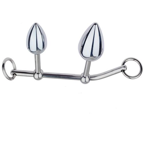 Best Price Stainless Steel Anal Hook With Anal Beads Hole Metal Butt Plug Anal Sex Vagina Butt Hook