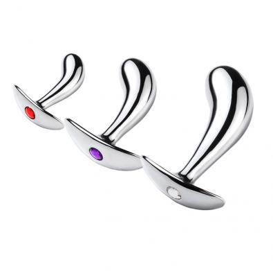 Big Size 3PCS Set Finger Metal Butt Plugs Flirting Aluminum Anal