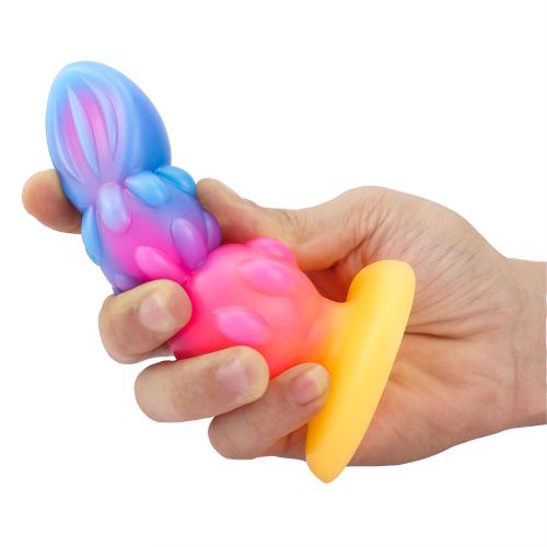 Bottle Gourd Flower Shaped Anal Plug Products Colorful Protruding Sex Toys Out SM Toys Liquid Silicone Anal Plug