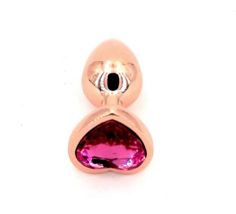 Colorful Heart Type Anal Sex Plug Pink Golden Color Sex Anal Plugs Set