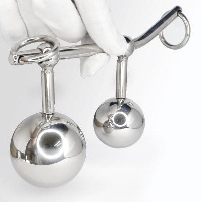 Female Anal Vaginal Double Ball Plug Steel Chastity Belts Rope Hook Sex Toy for Women Locking Chastity Belt Anal Hooks, Asslock