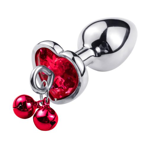 Metal Bell Anal Plug Anal Dilatation Orgasm Heart-shaped Anal Plug Traction Chain Masturbation Sex Toy