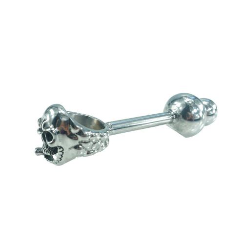 New Design Skull Head Stainless Steel Anal Beads Fetish With Metal Cock Ring Sex Toys
