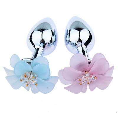 New Style Sex Toy Metal Anal Plug Flower Anal Plug Big Petal Flower Bud Metal Butt Plug Sexy Flower for Couple