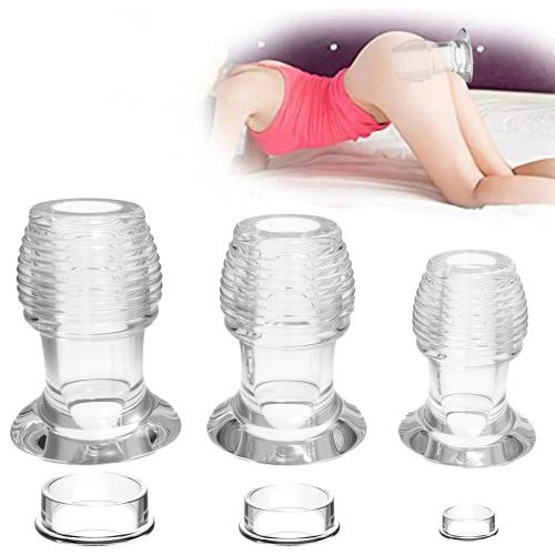 New Thread Hollow Anal Plug Transparent Peephole for Men and Women Enema Anal Cleaning Dilator Sexual Products