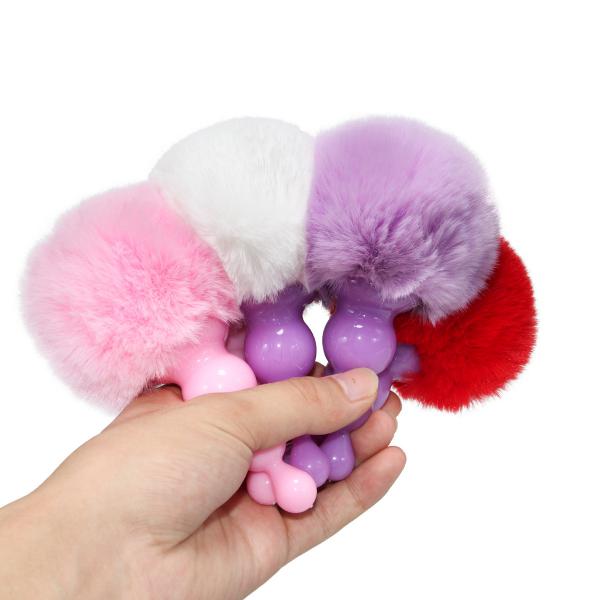 Pagoda Anal Plug Rabbit Tail Soft Rubber Backcourt Utensil Male and Female Anal Masturbation Alternative Toy SM