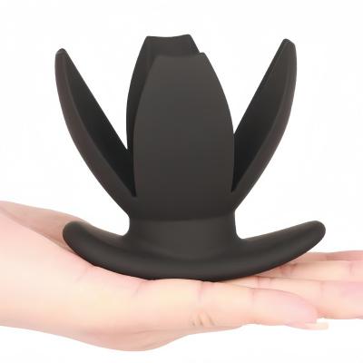 SM Male and Female Silicone Anal Plug with 4-piece Design, Hollow Design, Anal Dilator, Anal Sex Auxiliary Toy