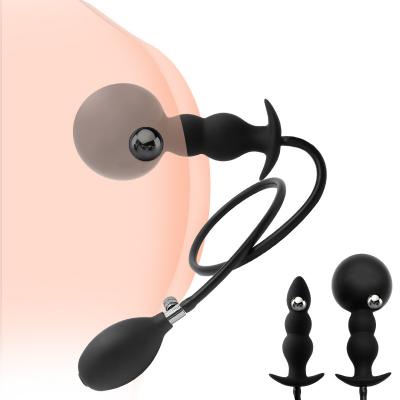 Silicone Inflatable Belt with Steel Ball Anal Plug Anal Dilator Pull Bead Anal Dilator Female Masturbator Adult Products