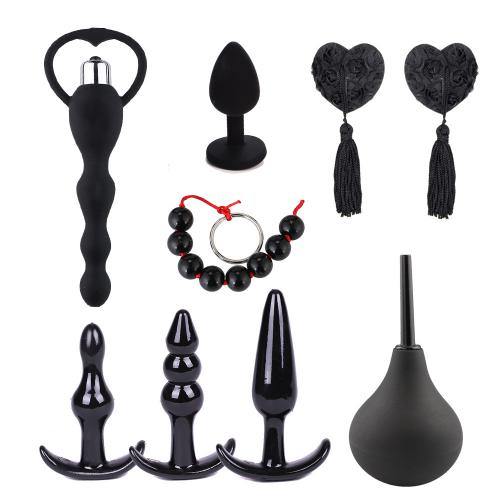 Top Quality Vibration Black Butt Plug Sex Toys Anal Plug Kit for Beaded Anal Butt Plug Adult Sex Toys Unisex