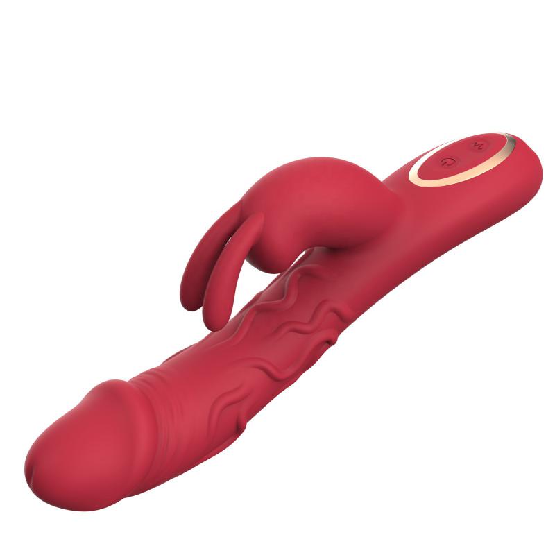 10 Frequency Rabbit  Dual Motor Female Clitoral Vibrating Big Realistic G Spot Dildo Vibrator Heating For Women