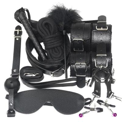 10 Pcs/set Leather BDSM Bondage Set Restrictions Body Sex Toy for Couple SM Game Restrictions Bondage Set