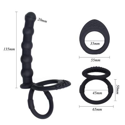 10 Speed Anal Vibrator Butt Plug Beads Double Penetration Strap-on Dildo G Spot  For Couples