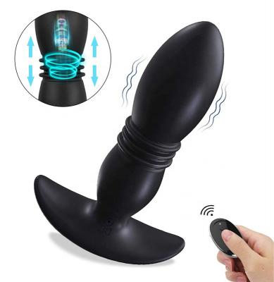 12 Frequency Thrusting Anal Vibrator Prostate Massager Wireless Wearable Masturbator Vibrating Butt Plug  For Men