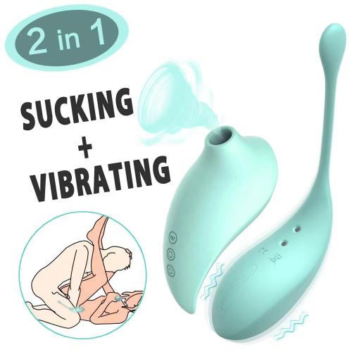 2 In 1 Portable  Vibrating Nipple Stimulation Breast Sucking Machine Clitoral Vibrator For Women