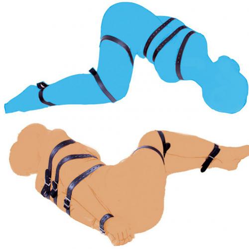 7pcs Adjustable Bondage Straps Couples Sex Bedding SM Sex Toys Leather Bondage Straps