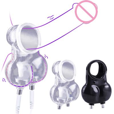 Adult Electric Shock Pulse Scrotal Bondage Penis JJ Ring TPE Chastity Cage Lock Device