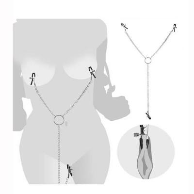 Adult Products Erotic Breast Clip Three Head Long Chain Metal Nipple Clip Couple's Sexual Life Products Clitoral Clip