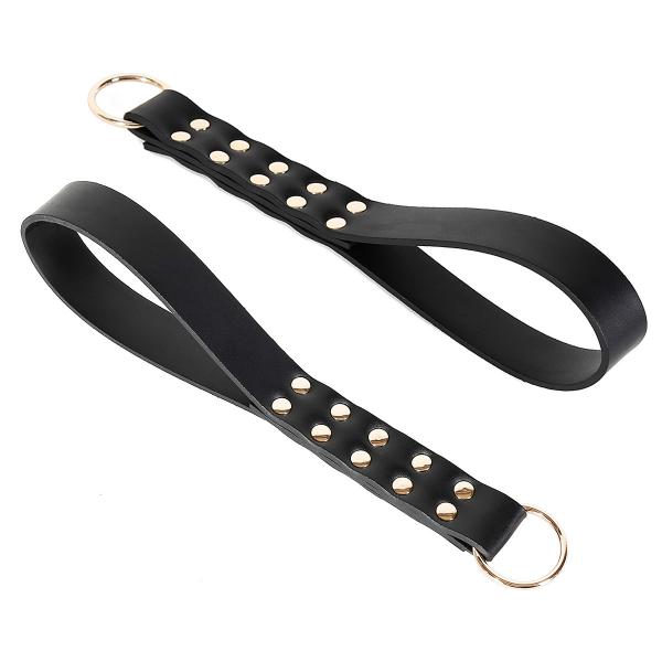 Adult SM Sex Toy Black Leather Rivet Clap Men and Women love to Teach Hand Clap Butt