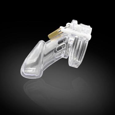 Alternative Toys Men's Plastic Chastity Lock Cage Clear Black Pink Adult Chastity Belt Device