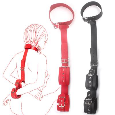 Amazon Hot Selling Kinky Bondage Bdsm Bondage for Flirting Leather Strapped Neck Brace for Female