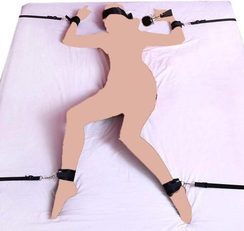 BDSM Bondage Restrictions Body Bed Belt Feather Paddle Dacron Eye Mask Sex Toy for Lovers SM Game