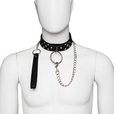 BDSM Handcuffs Neck Collar Sex Toy Bondage Restraint Long Chain for Woman