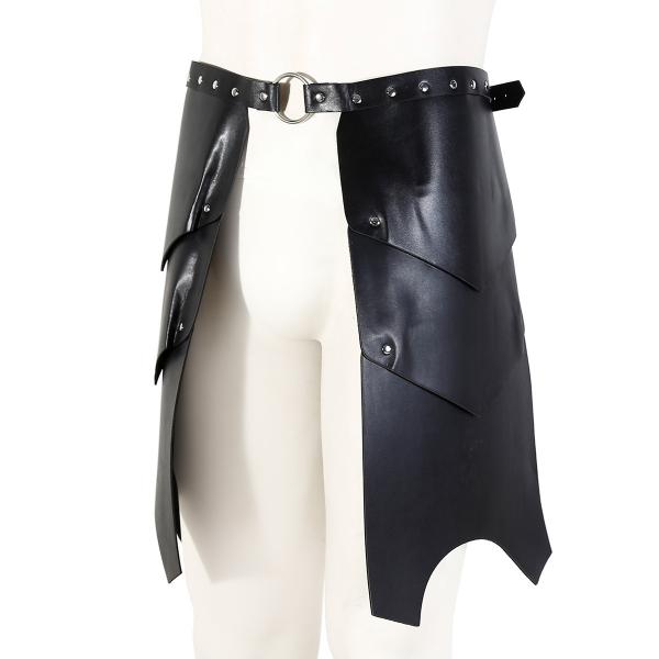 BDSM Men's Bondage  Leather Bound Sexy Men's Medieval Retro Knight's Open-ended Knight's Skirt