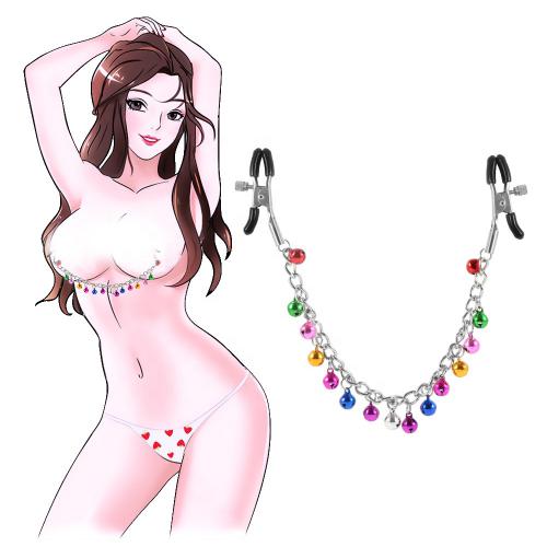 Bdsm Restraint Kits Red Nipple Clamp With Chain Breast Clips Stimulator    For Women Solo Play