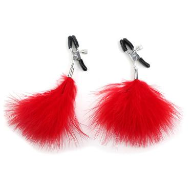 Big Breast Clips Feather Toys Nipple Clamps for Women Games