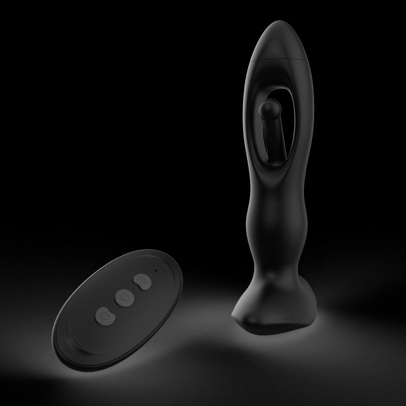 Black Flapping Man Anal Vibrator For Female Pneumatic Hopper Prostate Sex Butt Plug