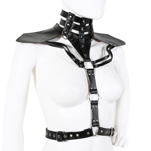 Bondage PU Leather SM New Sex Toys Adult Male Leather Neck Straps Adult Sex Stage Costumes