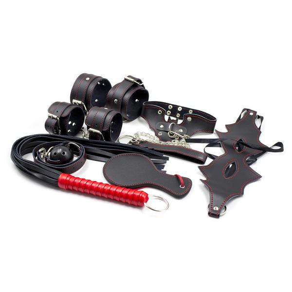 Bondage Restraint Set Sexual Necklace Leash Handcuffs Paddle Kit Adult Sex Toy