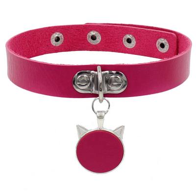 Cat Shape Leather Women Erotic Choker Bondage Punk Necklace Slave Roleplay Fetish   For Woman Flirting Store