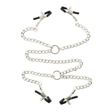 Chain 4 Pcs Nipple Clamps BDSM Bondage Sex Toy for Couple SM Sex Game Product