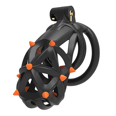 Diamond Flat Ring Spines Chastity Belt Locked Urethral Sissy Cage Cuckold Micro Cock Silicone Male