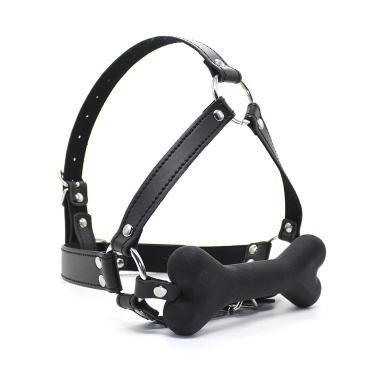 Dog Bone Mouth Bite Ball Gag Stick Head Harness Bondage Fetish Restraint Adult Game Sex Toys