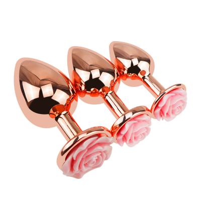 Factory Price Anal Butt Plug For Female Mini Pink Metal Flashing Light