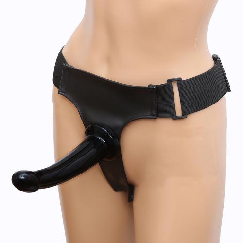 Female Homosexual Wearing Dildo  Leather Pants Soft Rubber Double Penis   Female Masturbation Toy