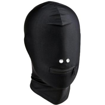 Fetish Sexy Zipper Open Mouth Headgear Hood Head Harness Bondage Restraint Adult Sm Costume Sex Game Toy for Women Men Couple