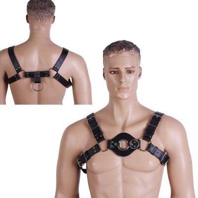 Fetish Slave Men Leather Strap Harness Bondage BDSM Male Leather Costumes