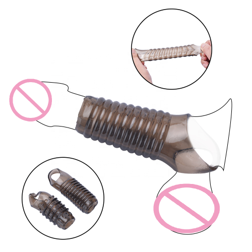 Free Sample Best Selling Penis Sleeve G Point Stimulation Delay Vibrating Condom For Men Crystal Male