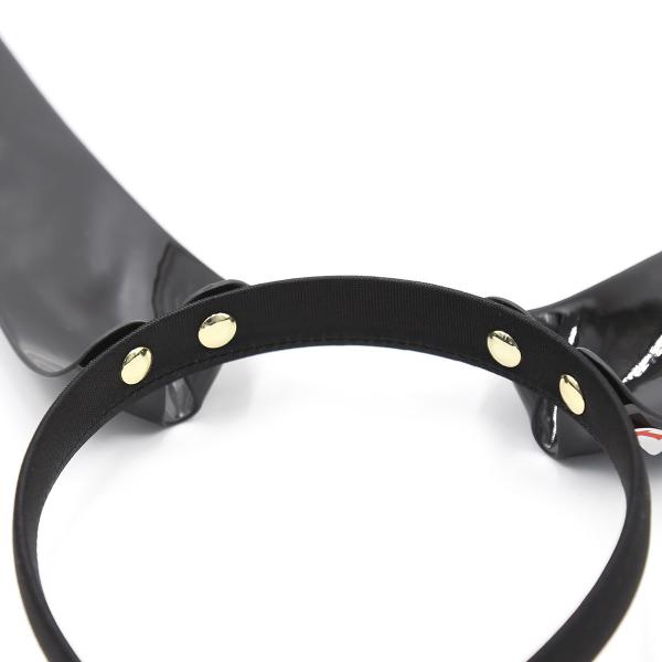Fun Shiny Leather Hair Hoop With Long Rabbit Ears Adorned Props Sexy Maid Headband