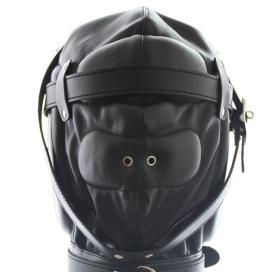 High Quality Soft Faux Leather Gimp Hood Full Headgear Sensory Deprivation Fetish Kinky Sex Toy
