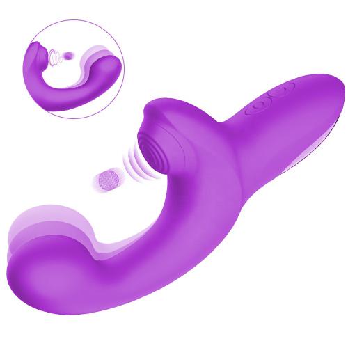 Hot Selling 2 In 1 Sucker Dildo Vibrators  Flapping Clitoral Vacuum Stimulator G Spot Sucking Vibratorjuguetes Sexuales
