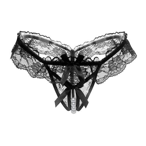 Lace Crotch Massage Pearl Thong Sexy Seduction Transparent Hot Free T-shirt Size Couple's Flirtation Kit