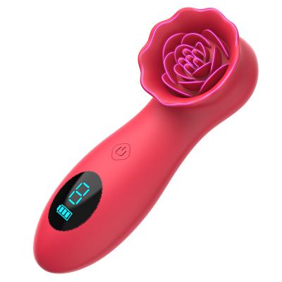 Lcd Display Rose Flower G-spot Vibrator 9 Frequency Modes Female Clitoral Nipple Stimulator Tapping Clit For Women