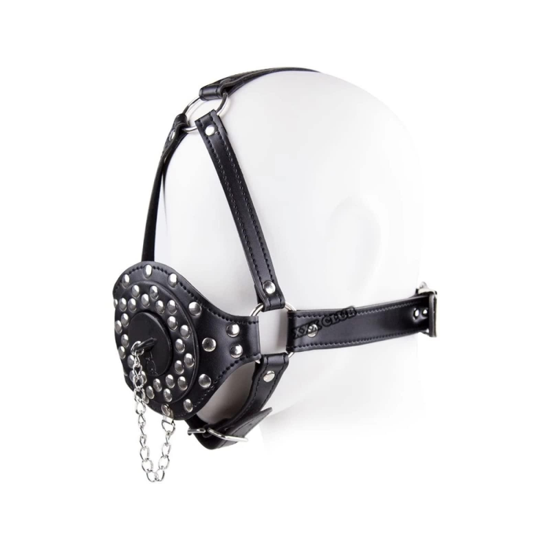 Leather Harness Mouth Plug With Leather Strap Gags for Female
