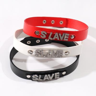 Letterman Collar Leather Husband and Wife Role-playing Props Flirtatious Backbutton Collars Sex Toys