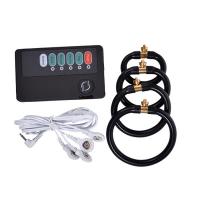 Male Electric Shock Pulse Stimulation Masturbation Massager Electro Shock Penis Rings Silicone Chastity Device Cock Cage Sex Toy