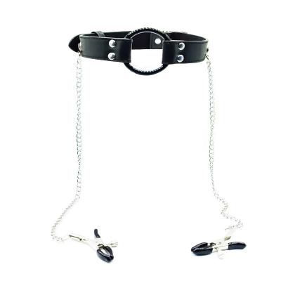 Mouth Ring Chain Nipple Clamp Bondage BDSM Sex Toy for Couple Flirting Adult Product